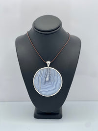Thumbnail for Large Blue Lace Agate Pendant Necklace