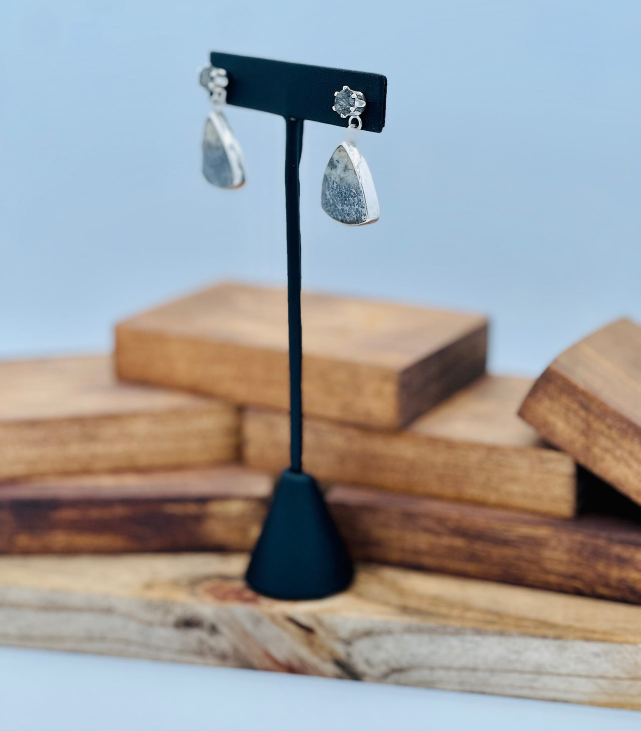 Light in the Valley - Mohawkite and Tourmaline Quartz Earrings