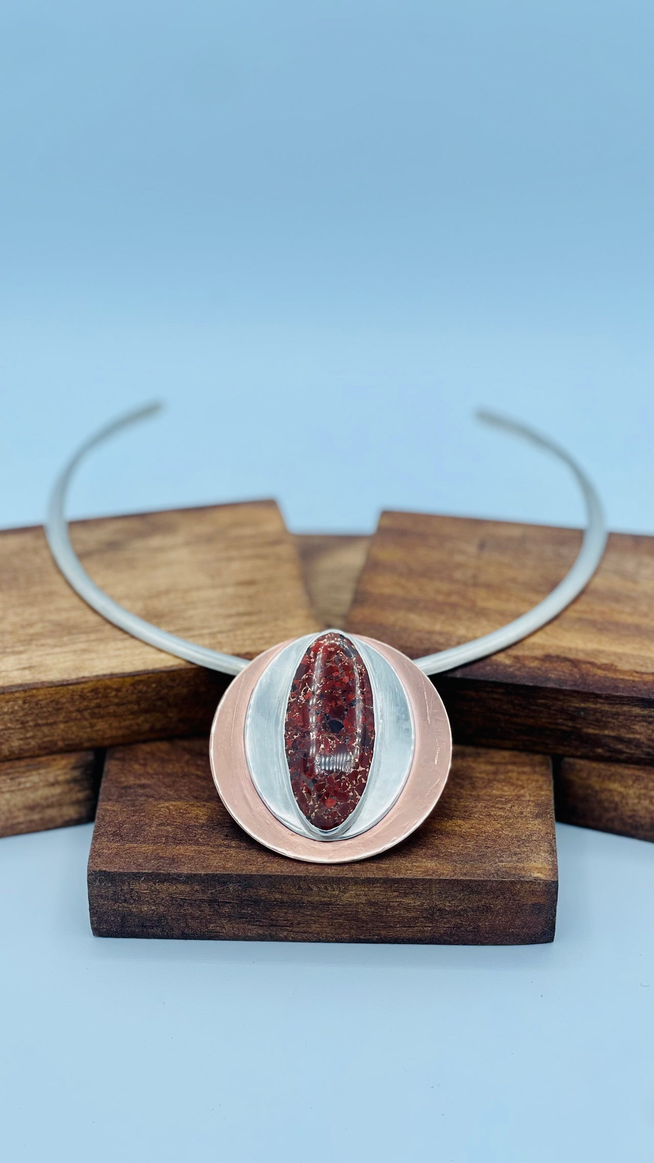 Layers of God (Copper Rose/ Kingston Conglomerate Pendant and Collar)