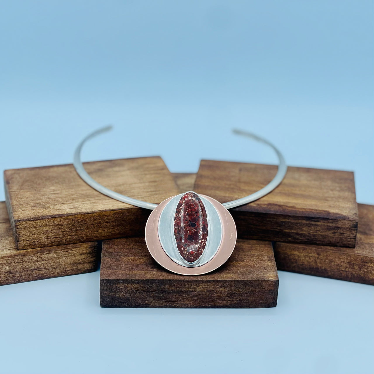 Layers of God (Copper Rose/ Kingston Conglomerate Pendant and Collar)