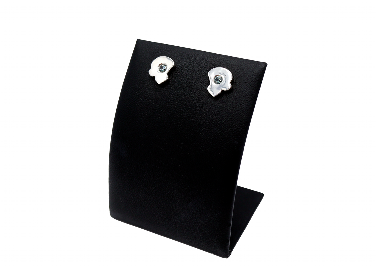 Sterling Silver Our Lives Are Sermons™ Minimalist Earrings with Montana Sapphires