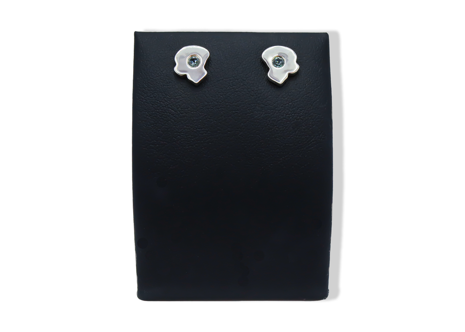 Sterling Silver Our Lives Are Sermons™ Stud Earrings with Montana Sapphires