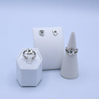 Thumbnail for Sterling Silver Our Lives Are Sermons™ Minimalist Earrings with Montana Sapphires
