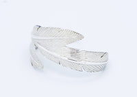 Thumbnail for Soar with Joy™ Sterling Silver Cuff Bracelet with signature triple feather design.