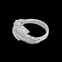 Thumbnail for Soar with Joy™ Sterling Silver Ladies Ring with Diamonds side-facing view without holder