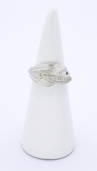 Thumbnail for Soar with Joy™ Sterling Silver Ladies Ring with Diamonds front-facing view on holder