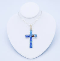 Thumbnail for Eternal Light™ Cross Pendant in Sterling Silver and 14k Yellow Gold with 18