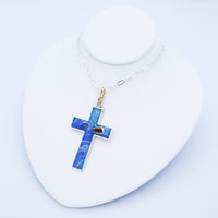 Thumbnail for Eternal Light™ Cross Pendant in Sterling Silver and 14k Yellow Gold with 18
