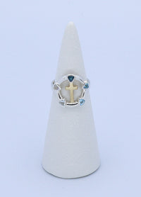 Thumbnail for Multi-color Natural Topaz Process with Purpose™ Ladies' Ring in Sterling Silver and 18k Yellow Gold