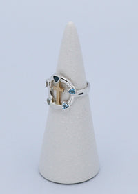Thumbnail for Multi-color Natural Topaz Process with Purpose™ Ladies' Ring in Sterling Silver and 18k Yellow Gold