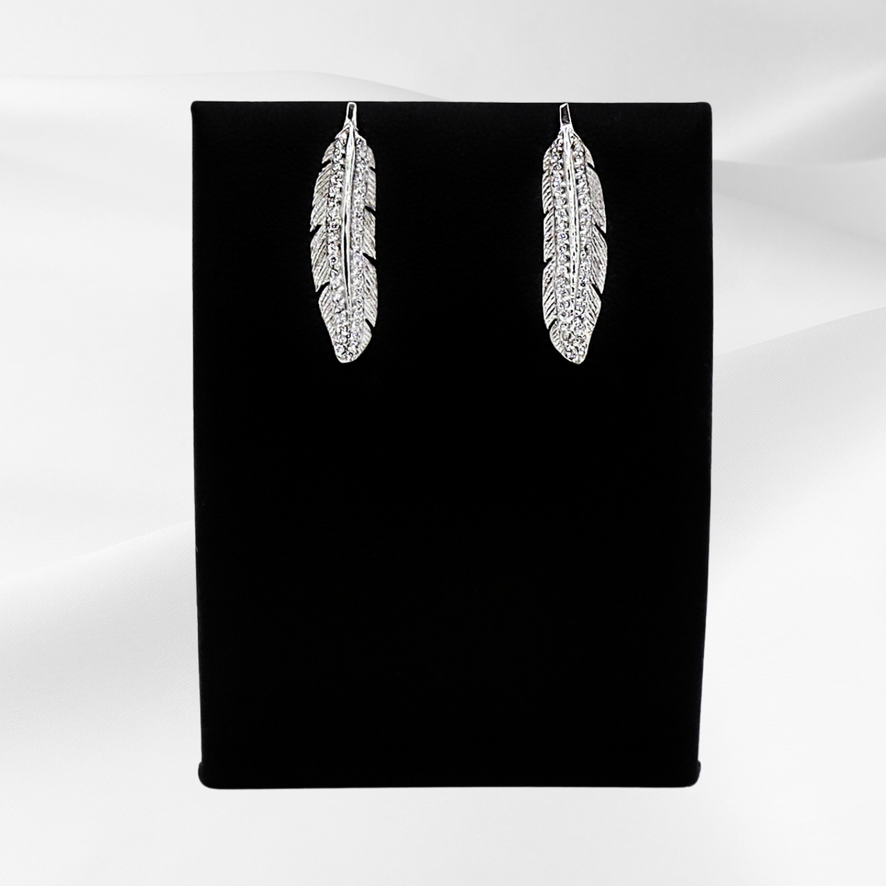 Soar with Joy™ Sterling Silver with Diamonds Earrings front facing view. .