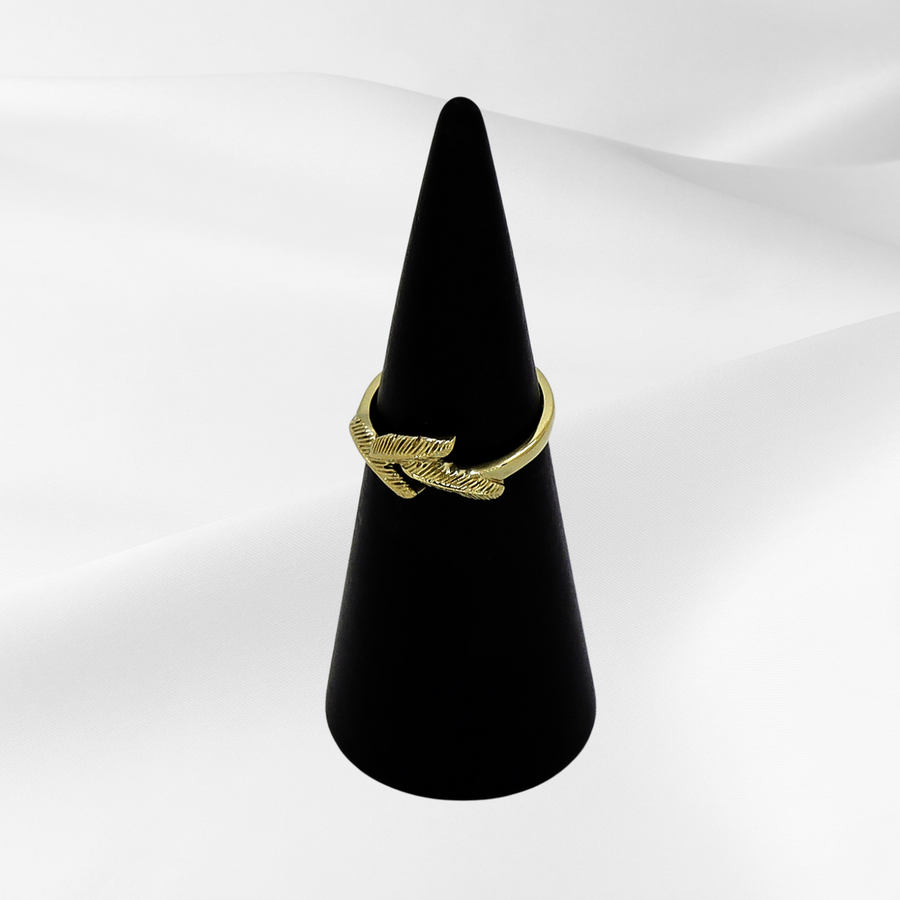 Soar with Joy™ Ladies Ring in 14k Yellow Gold side-facing view on ring holder