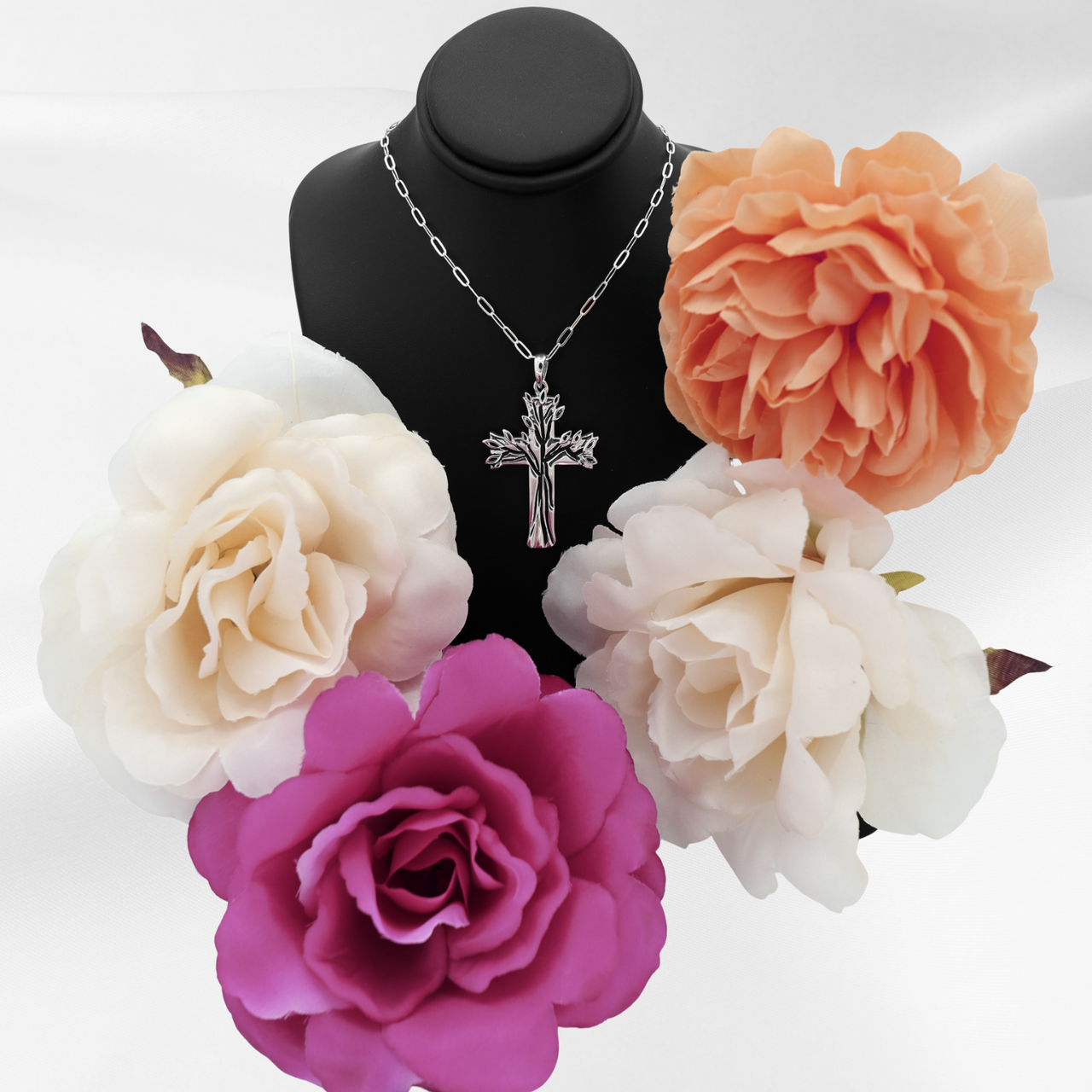 Immortality in Christ™ Sterling Silver Cross Pendant with 18 inch Sterling Silver Chain