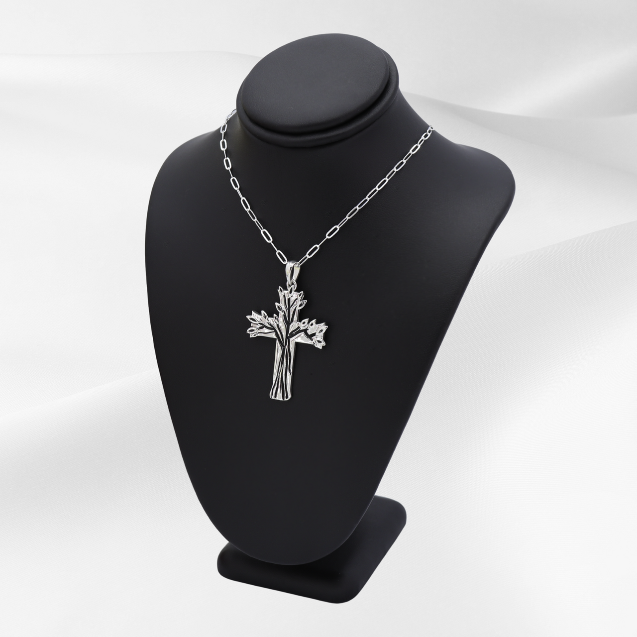 Immortality in Christ Sterling Silver Cross Pendant with 18 inch